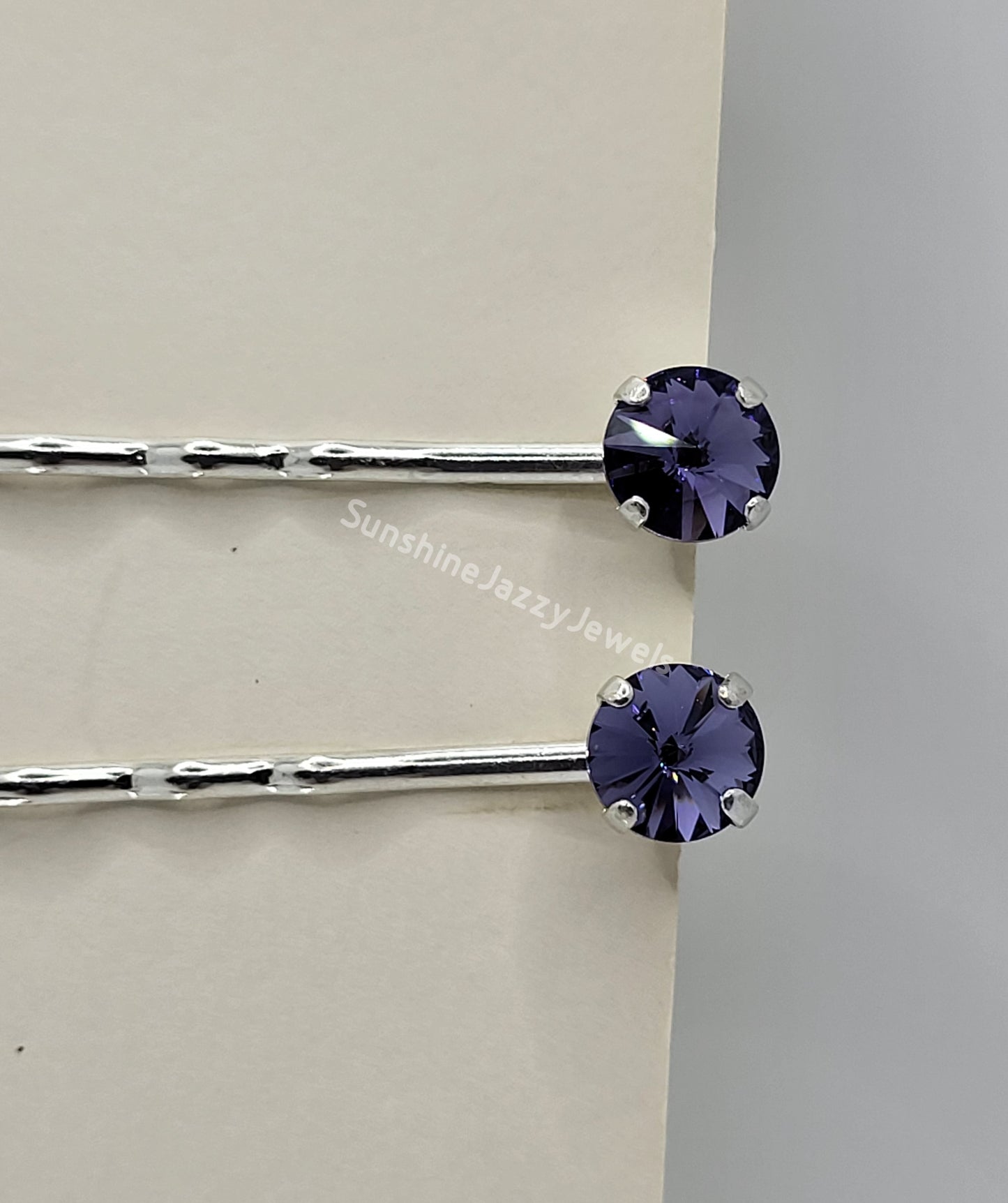 Hair/ Bobby Pins - Swarovski Crystal Chaton Stone; Pack of 2; Many Colors!