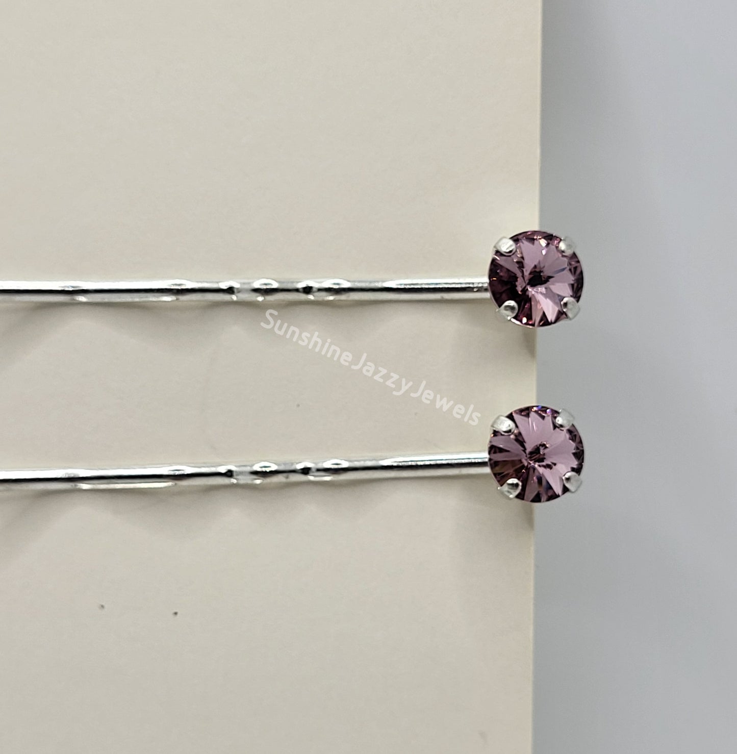 Hair/ Bobby Pins - Swarovski Crystal Chaton Stone; Pack of 2; Many Colors!