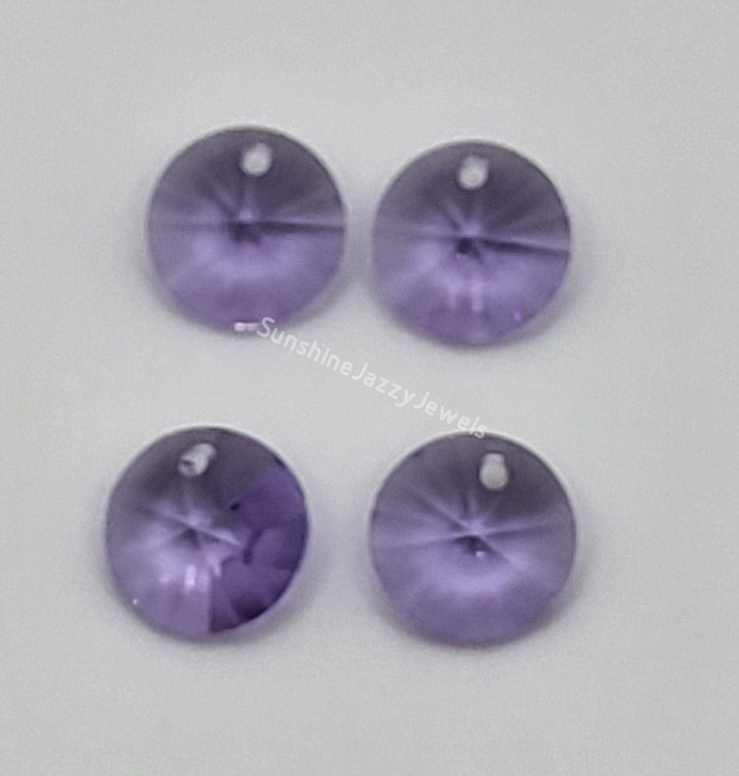 #6200 - 4pc Swarovski Crystal Violet 8mm Rivoli Pendants; LAST ONE