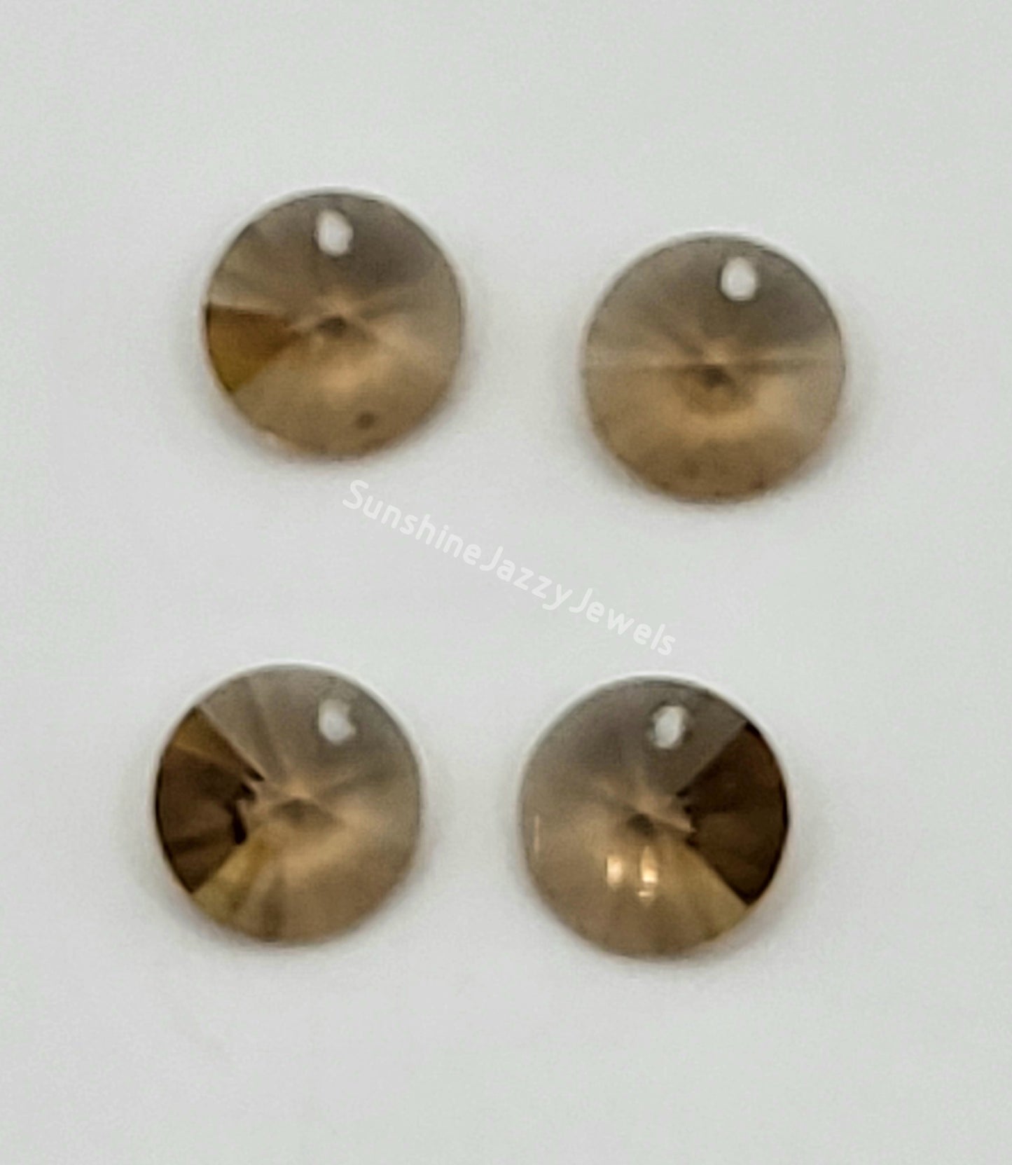 #6200 - 4pc Swarovski Crystal Light Colorado Topaz 8mm Rivoli Pendants; LAST ONE