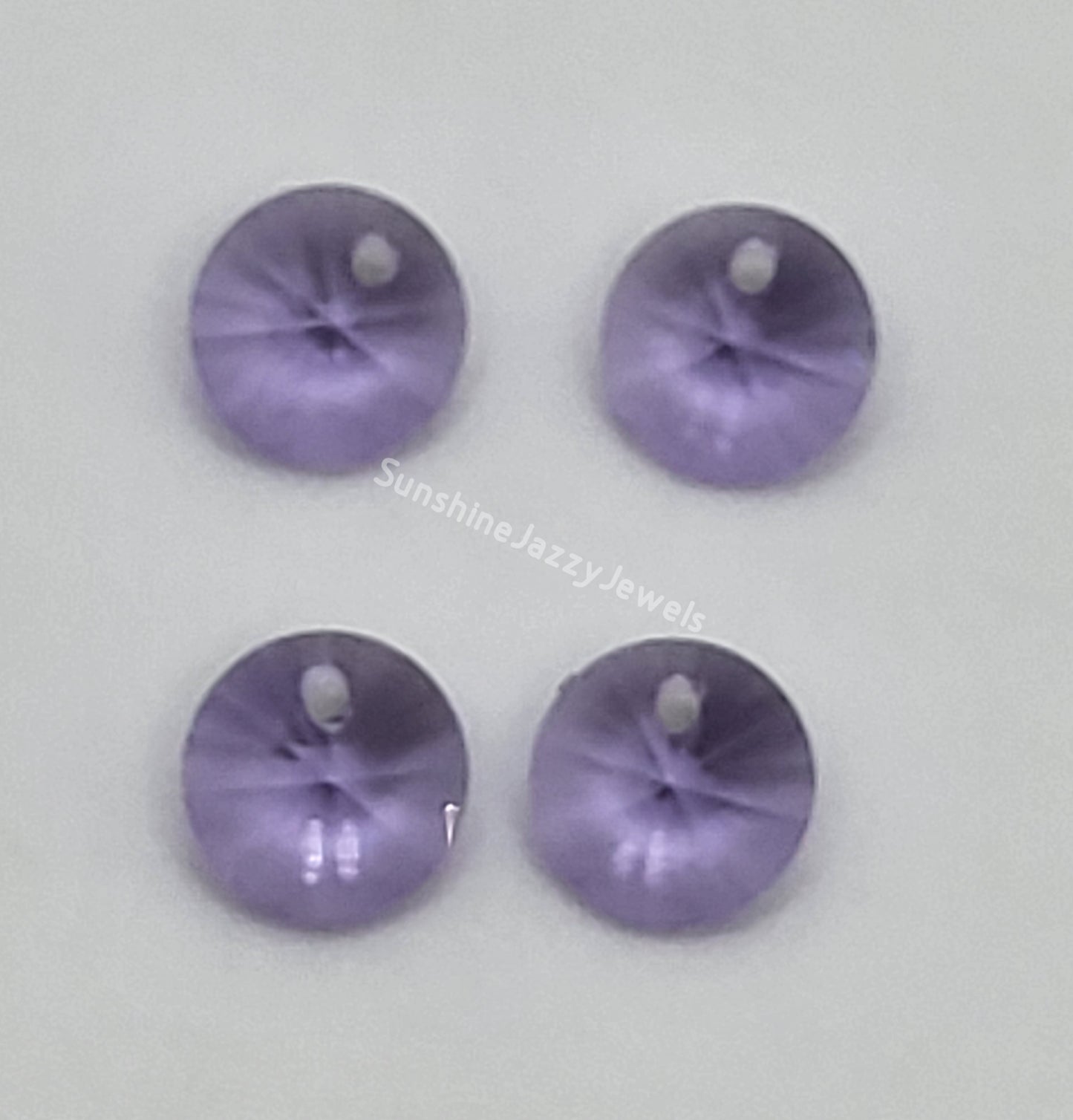 #6200 - 4pc Swarovski Crystal Violet 6mm Rivoli Pendants; LAST ONE