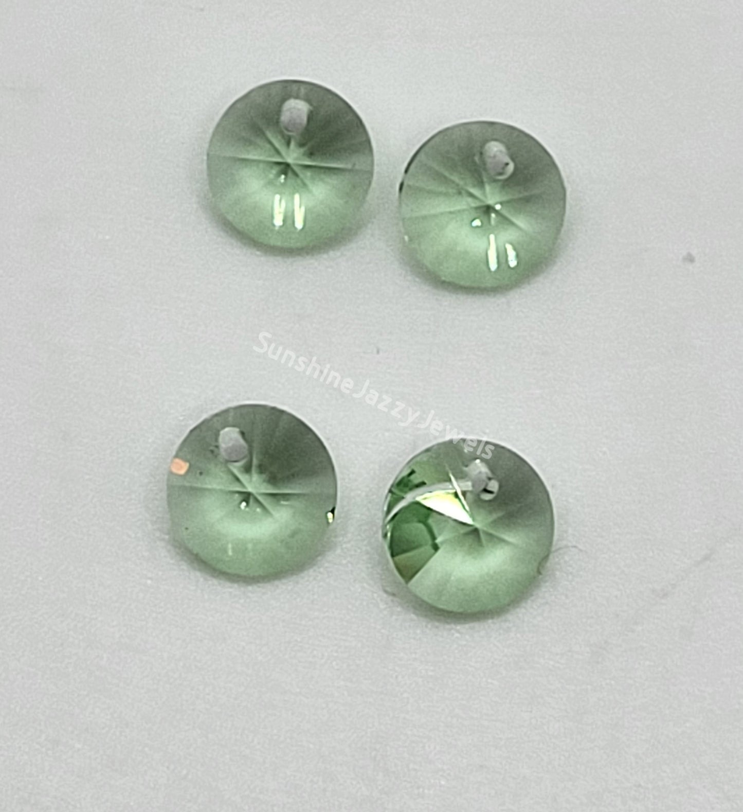 #6200 - 4pc Swarovski Crystal Chrysolite 6mm Rivoli Pendants; LAST ONE