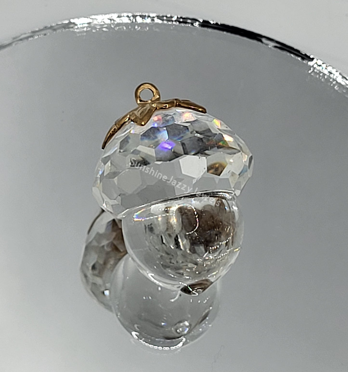 #4775 - Swarovski Crystal Acorn Pendant w/ Brass Top