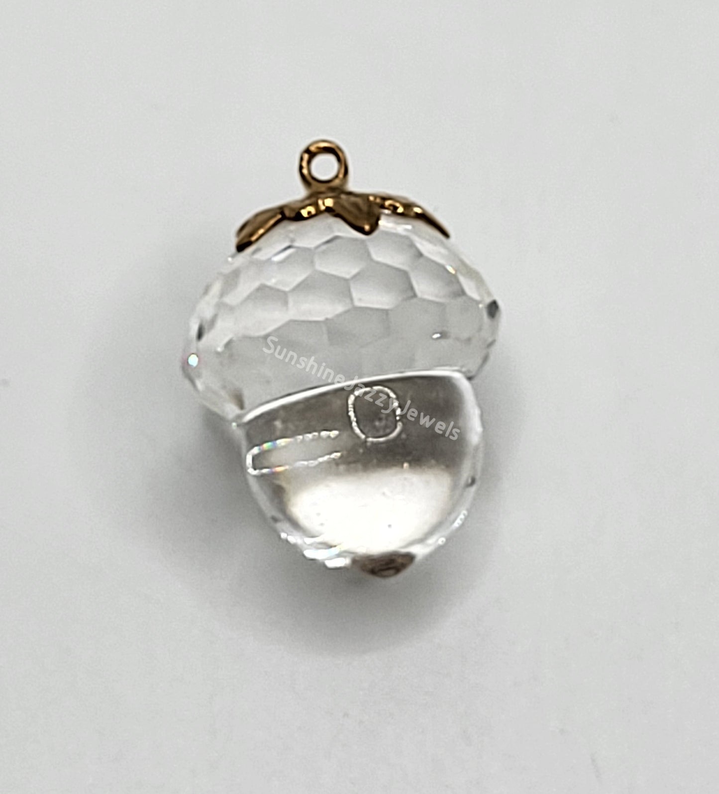 #4775 - Swarovski Crystal Acorn Pendant w/ Brass Top