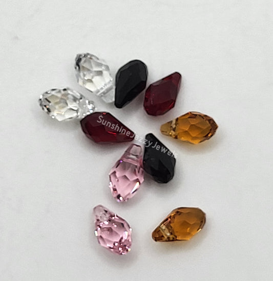 CLEARANCE MIX!  10pc Swarovski Crystal Assorted Colors 7x4mm Briolette 6007 Pendants