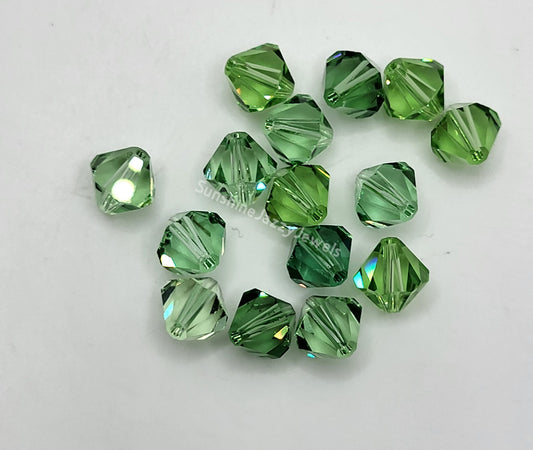 CLEARANCE MIX!  15pc Swarovski Crystal Shades of Light Green 8mm Bicone Beads