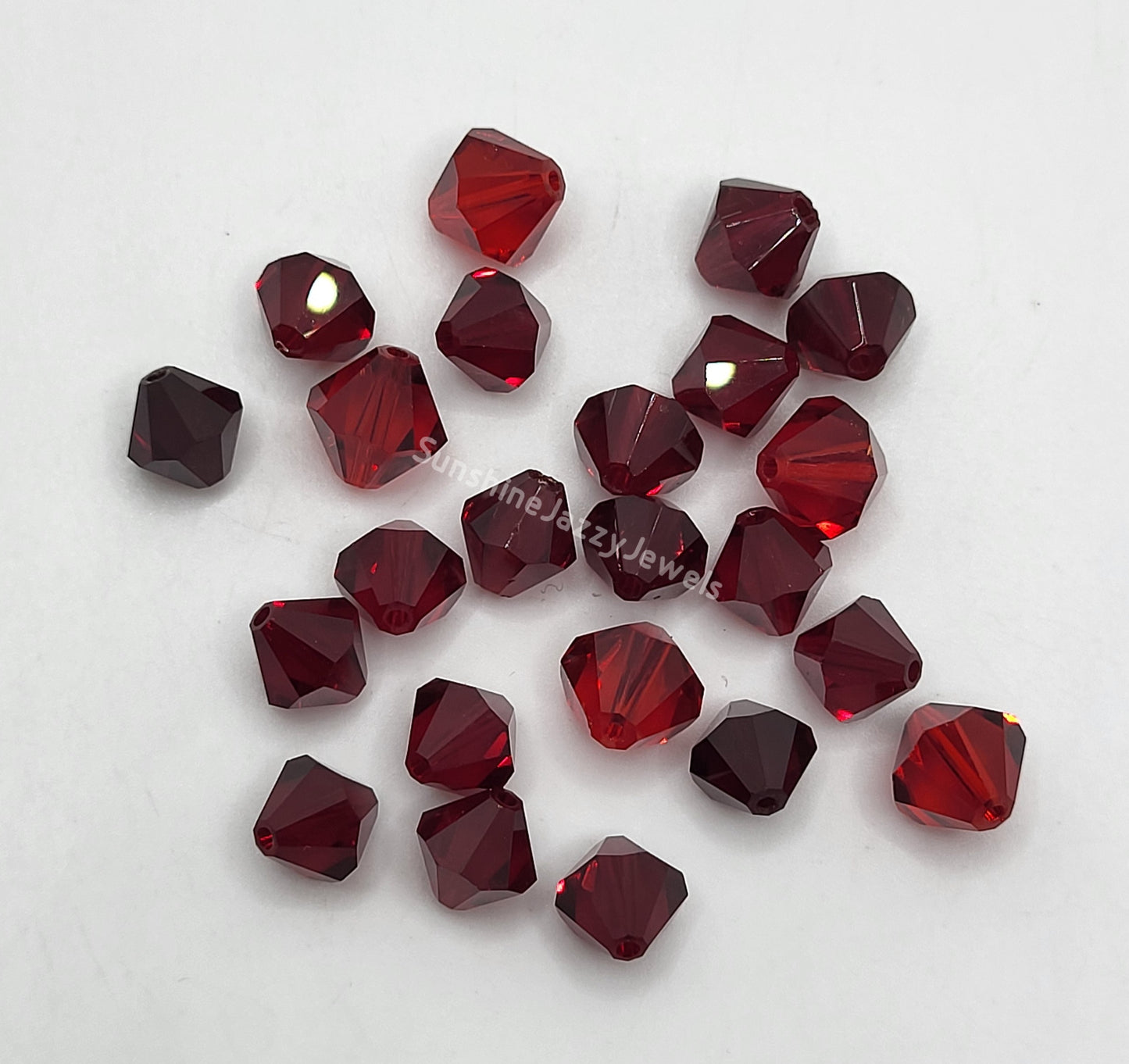 CLEARANCE MIX!  23pc Swarovski Crystal Shades of Red 8-9mm Bicone Beads