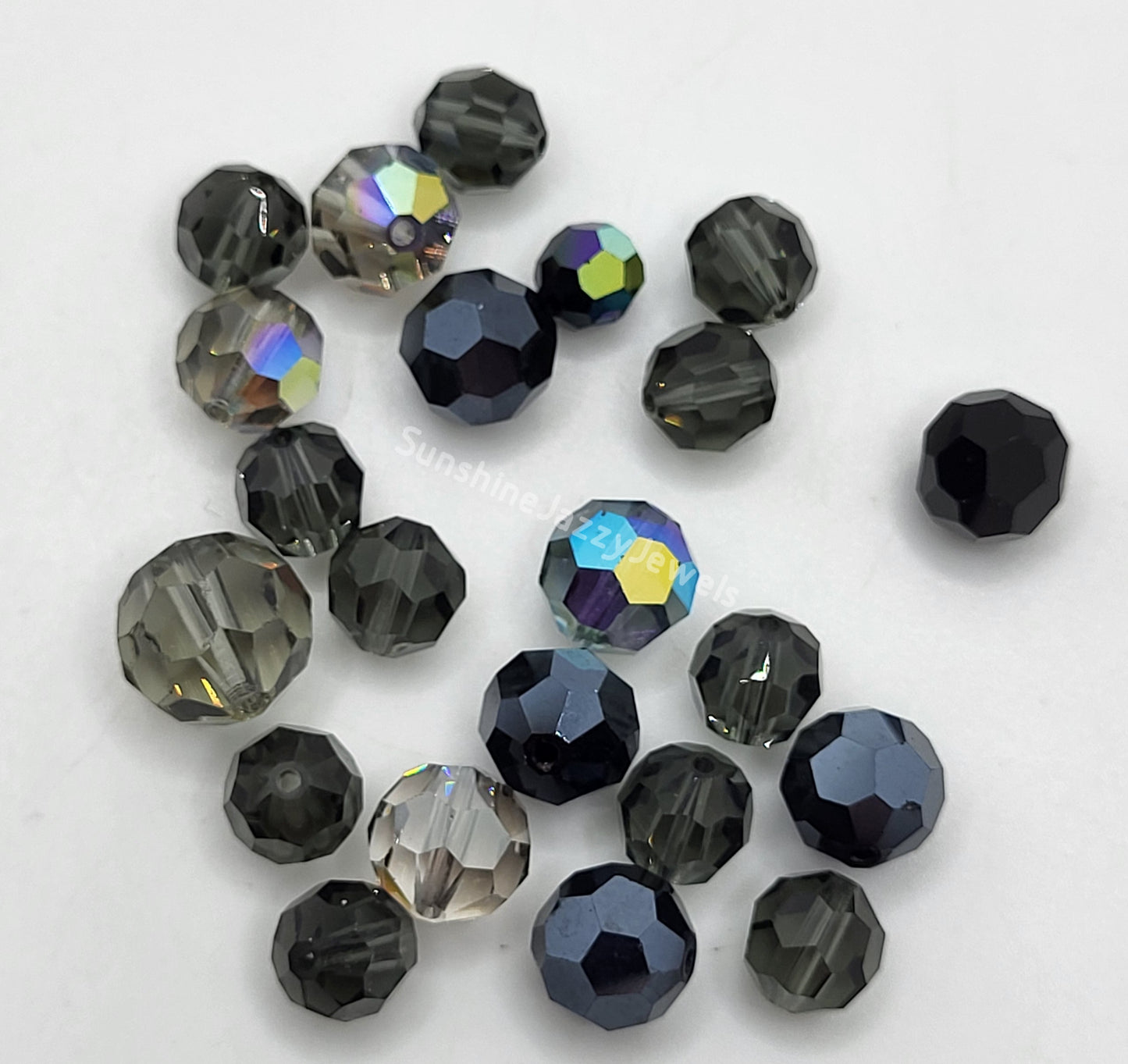 CLEARANCE MIX!  22pc Swarovski Crystal Neutral Color Shades 6-8mm Round 5000 Beads