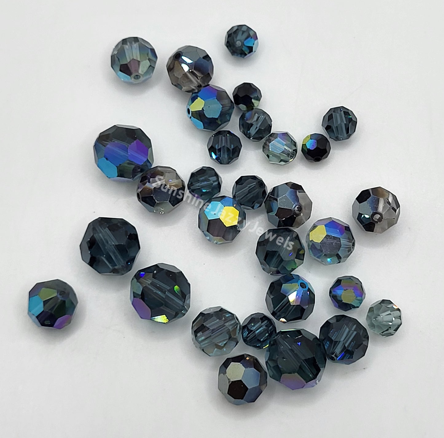 CLEARANCE MIX!  30pc Swarovski Crystal Shades of Chalky Blue 4-10mm Round 5000 Beads (Copy)