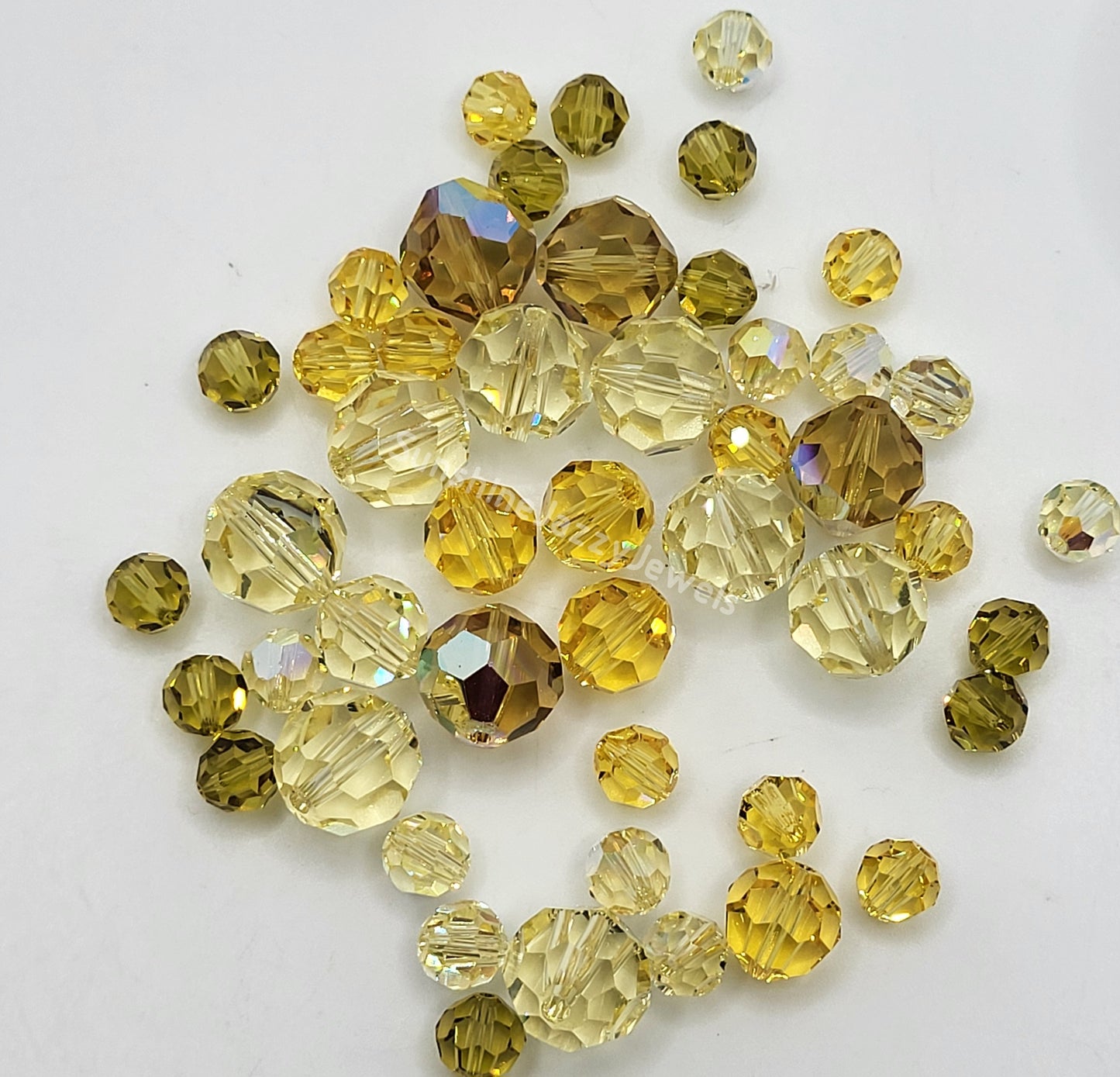 CLEARANCE MIX!  48pc Swarovski Crystal Shades of Yellow 6-10mm Round 5000 Beads