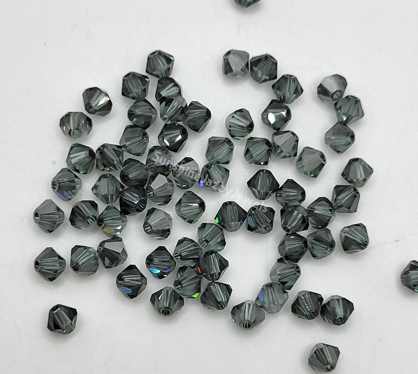 #5328 - Swarovski Crystal 4mm Bicone Beads - Satin Effect; 24pc per pack