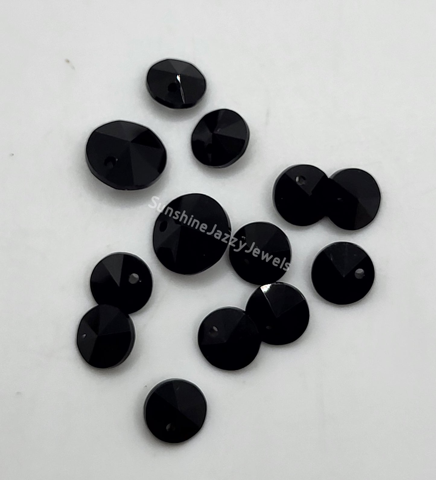 CLEARANCE MIX!  13pc Swarovski Crystal Jet Black 6-8mm Rivoli 6200 Pendants