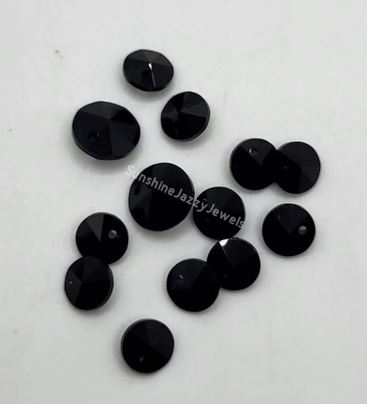 CLEARANCE MIX!  13pc Swarovski Crystal Jet Black 6-8mm Rivoli 6200 Pendants