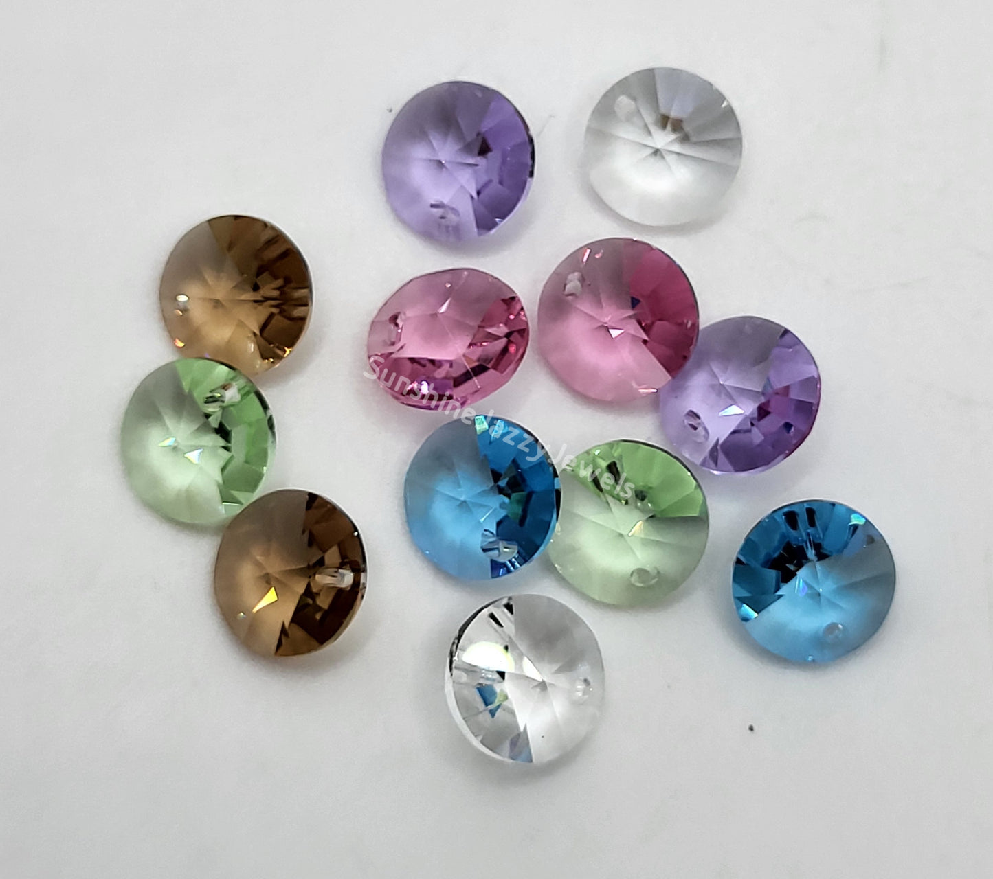 CLEARANCE MIX!  12pc Swarovski Crystal Assorted Colors 8mm Rivoli 6200 Pendants