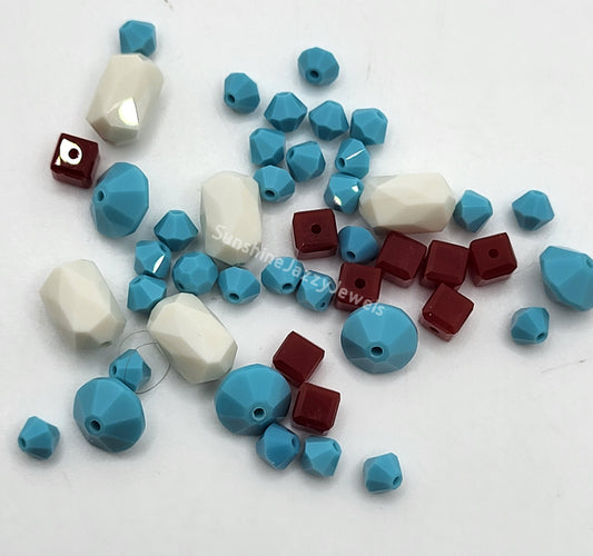 CLEARANCE MIX!  46pc Swarovski Crystal Opaque Color Mixed Shape Beads