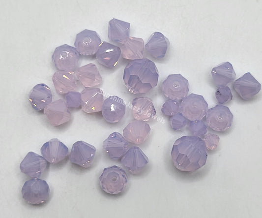CLEARANCE MIX!  34pc Swarovski Crystal Violet and Rose Water Opal Bicone and Round Bead Mix