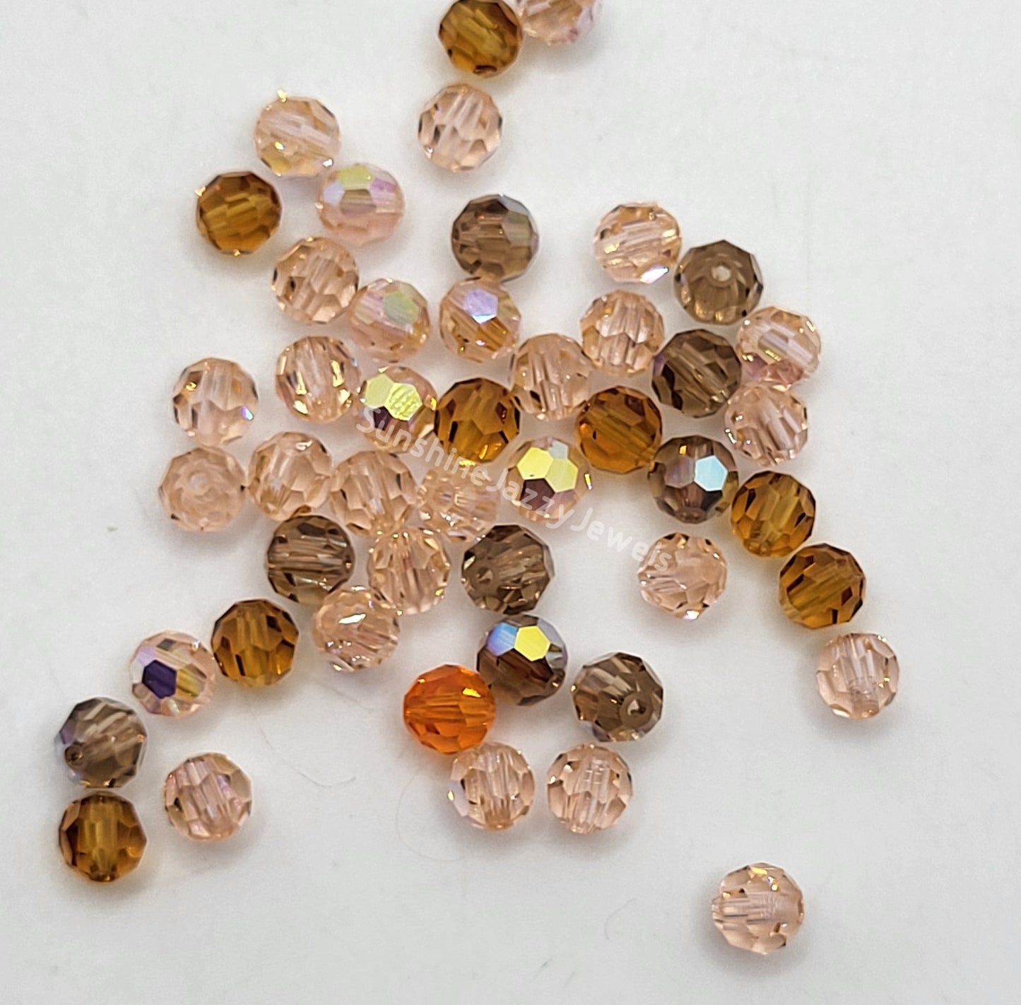 CLEARANCE MIX!  47pc Swarovski Crystal Shades of Orange 4mm Round 5000 Beads