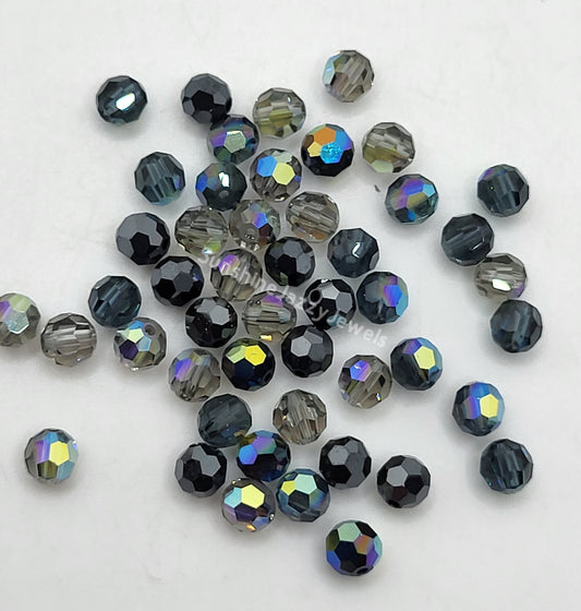 CLEARANCE MIX!  48pc Swarovski Crystal Neutral Color Shades 4mm Round 5000 Beads