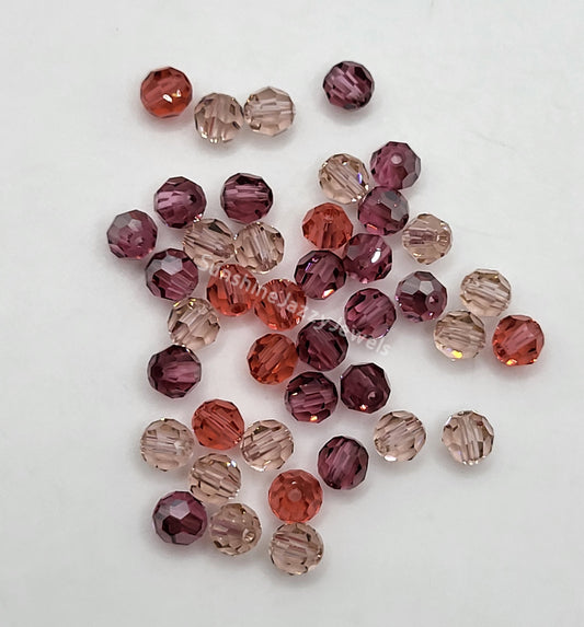 CLEARANCE MIX!  41pc Swarovski Crystal Shades of Chalky Pink 4mm Round 5000 Beads