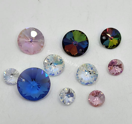 CLEARANCE MIX!  10pc Swarovski Crystal Assorted Colors/ Sizes Rivoli 6200 Pendants