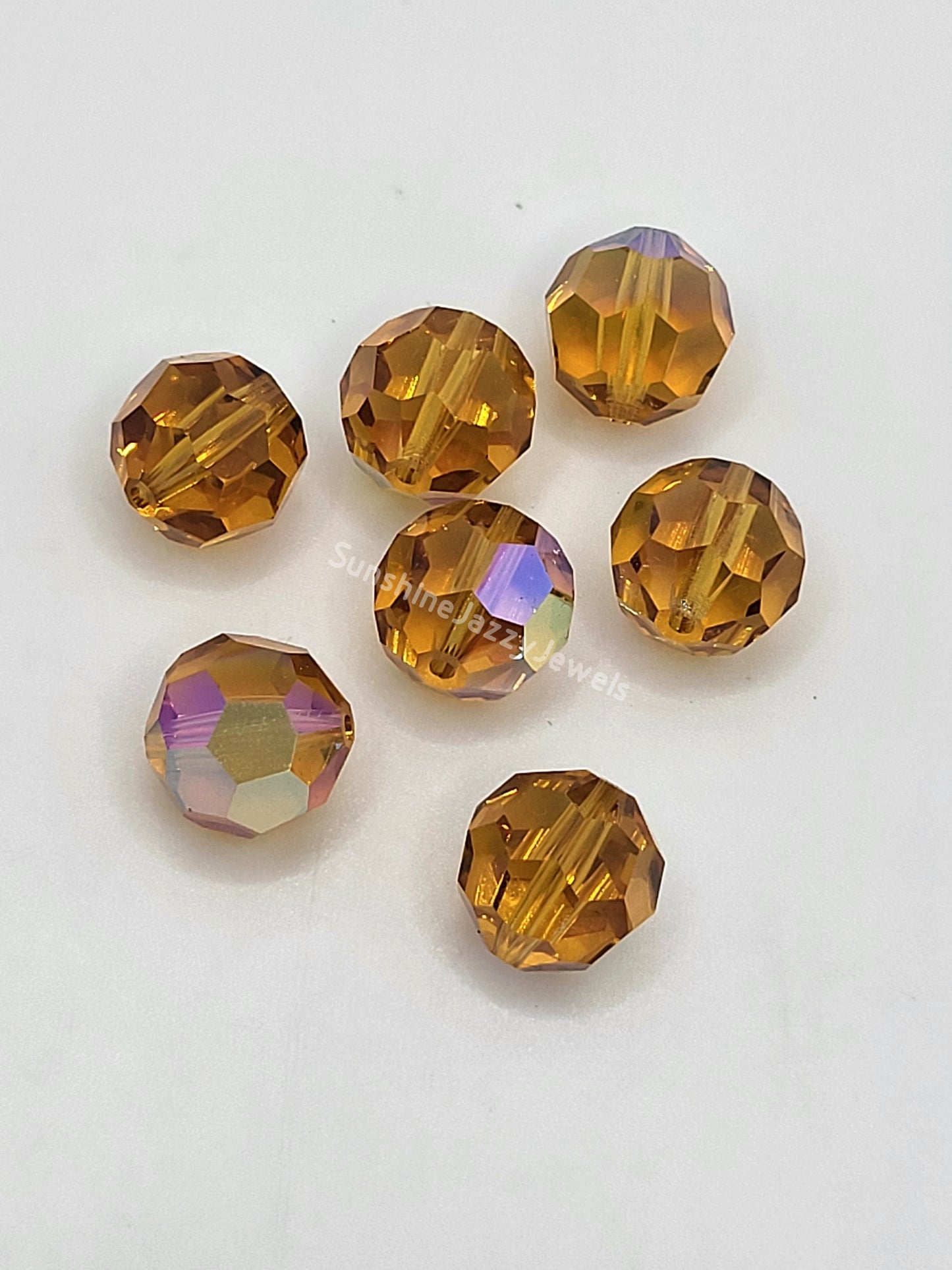 #5000 - Swarovski Crystal 10mm Round Beads; w/ AB Finish; 6pc per pack