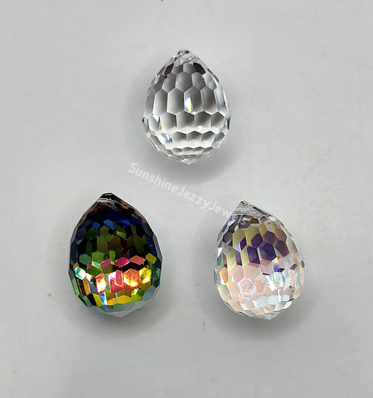 #6002 - Swarovski Crystal Faceted Disco Ball Teardrop Pendant; Multiple Colors & Sizes