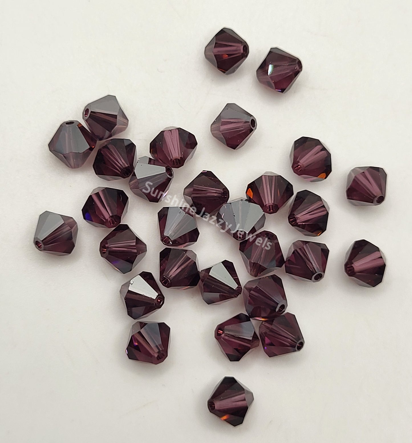 #5328 - Swarovski Crystal 6mm Bicone Beads w/ Satin Finish; 12pc per pack