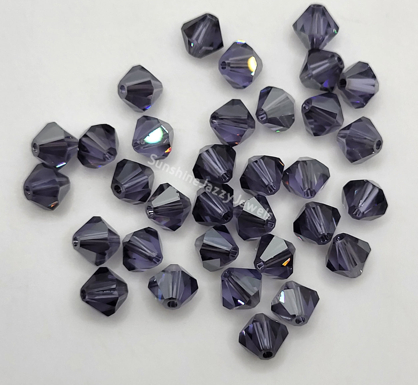 #5328 - Swarovski Crystal 6mm Bicone Beads w/ Satin Finish; 12pc per pack