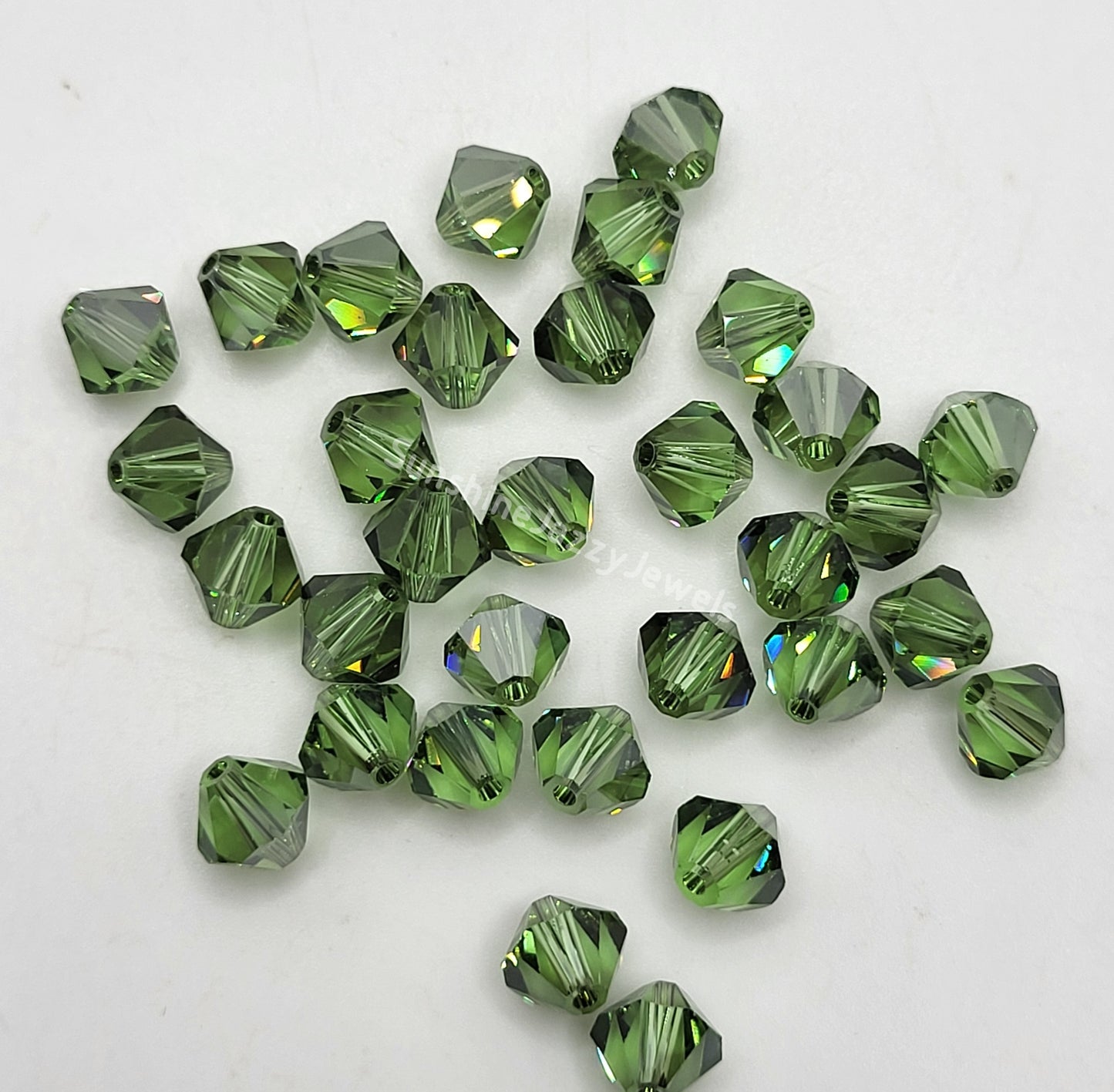 #5328 - Swarovski Crystal 6mm Bicone Beads w/ Satin Finish; 12pc per pack