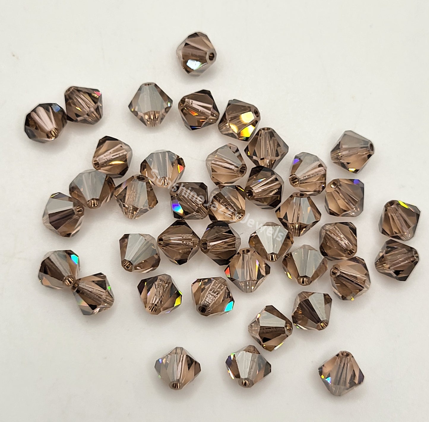 #5328 - Swarovski Crystal 6mm Bicone Beads w/ Satin Finish; 12pc per pack