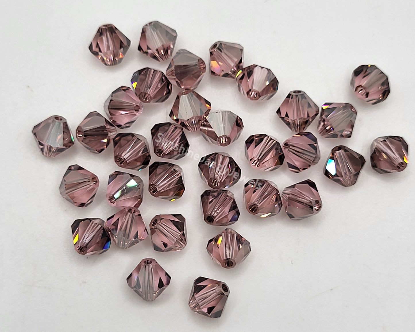 #5328 - Swarovski Crystal 6mm Bicone Beads w/ Satin Finish; 12pc per pack