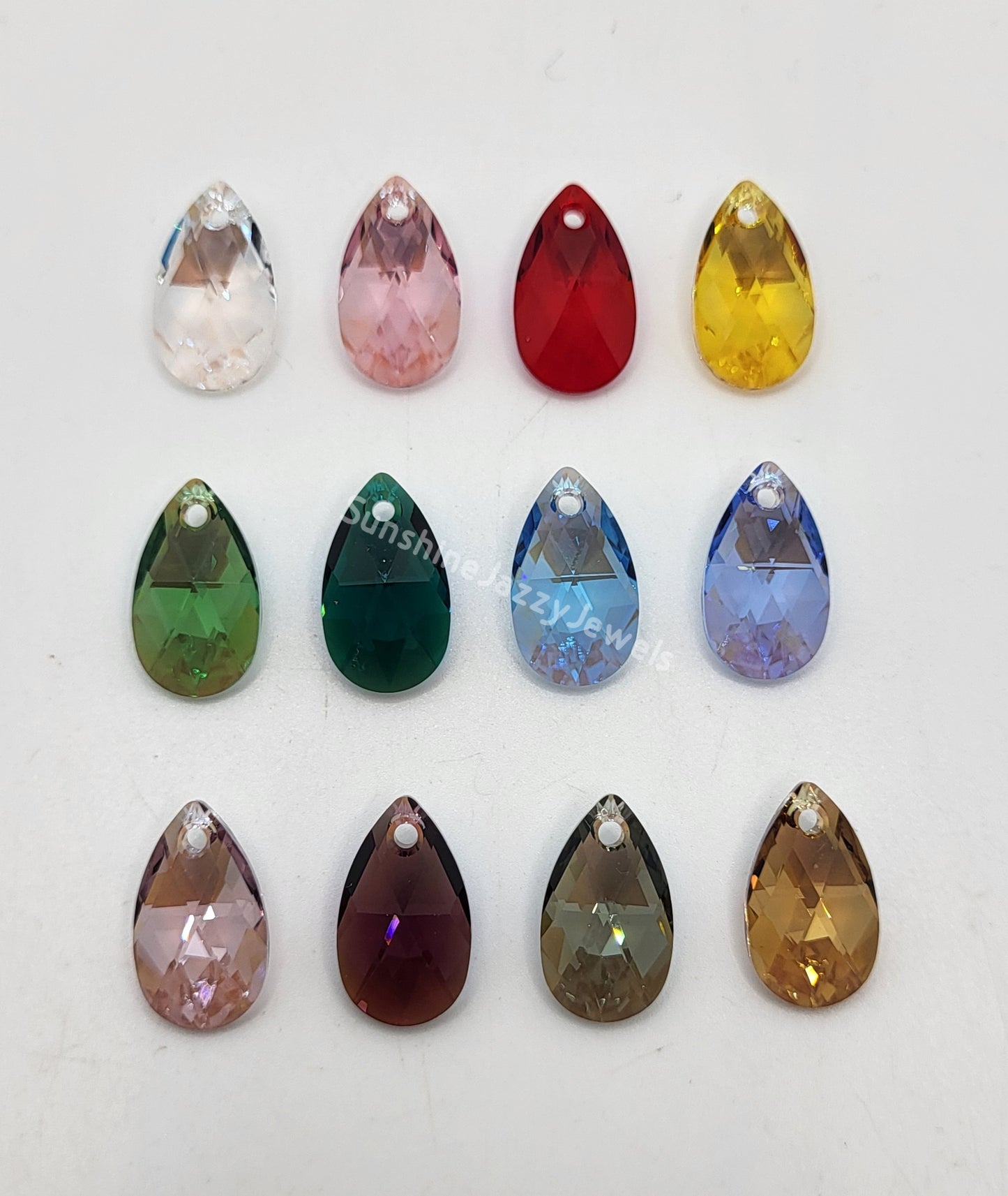 #6106 - Swarovski Crystal Pear Pendant w/ Shimmer Effect; 2 Sizes; Many Colors
