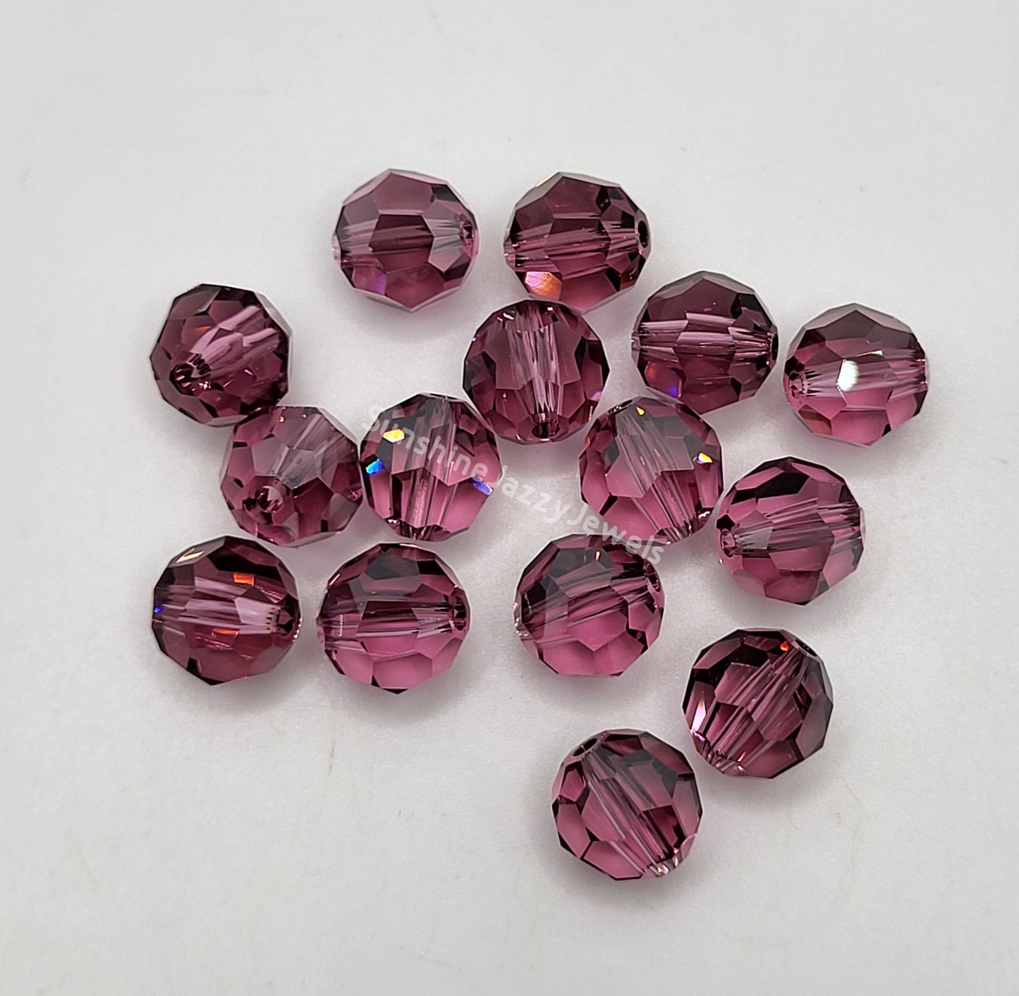 #5000 - Swarovski Crystal 8mm Round Beads w/ Satin Effect; 6pc per pack