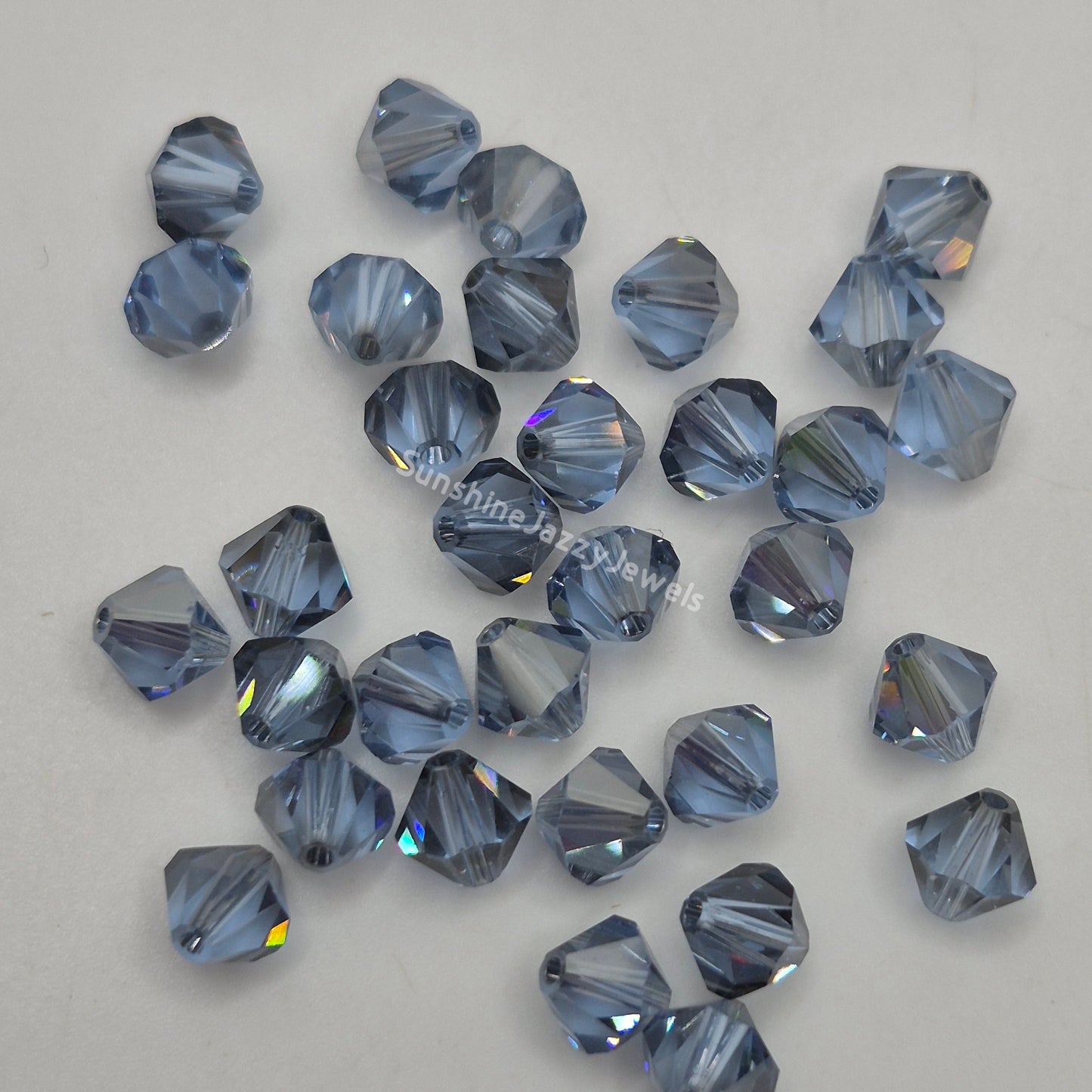 #5328 - Swarovski Crystal 6mm Bicone Beads w/ Satin Finish; 12pc per pack