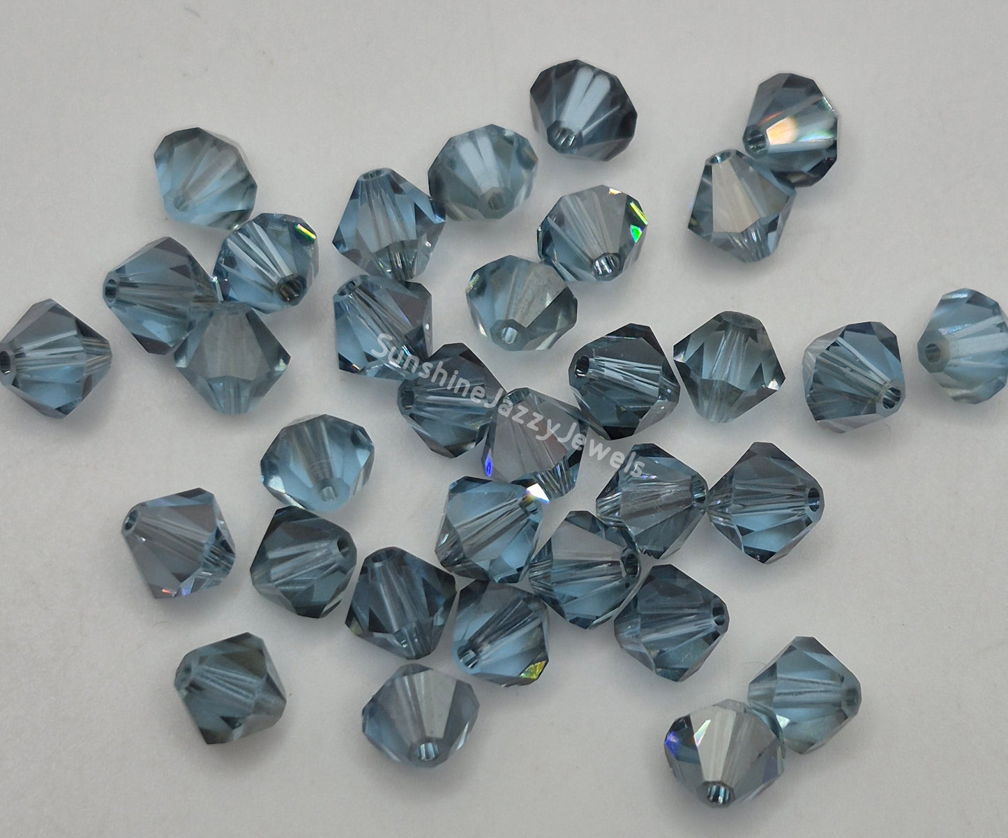 #5328 - Swarovski Crystal 6mm Bicone Beads w/ Satin Finish; 12pc per pack