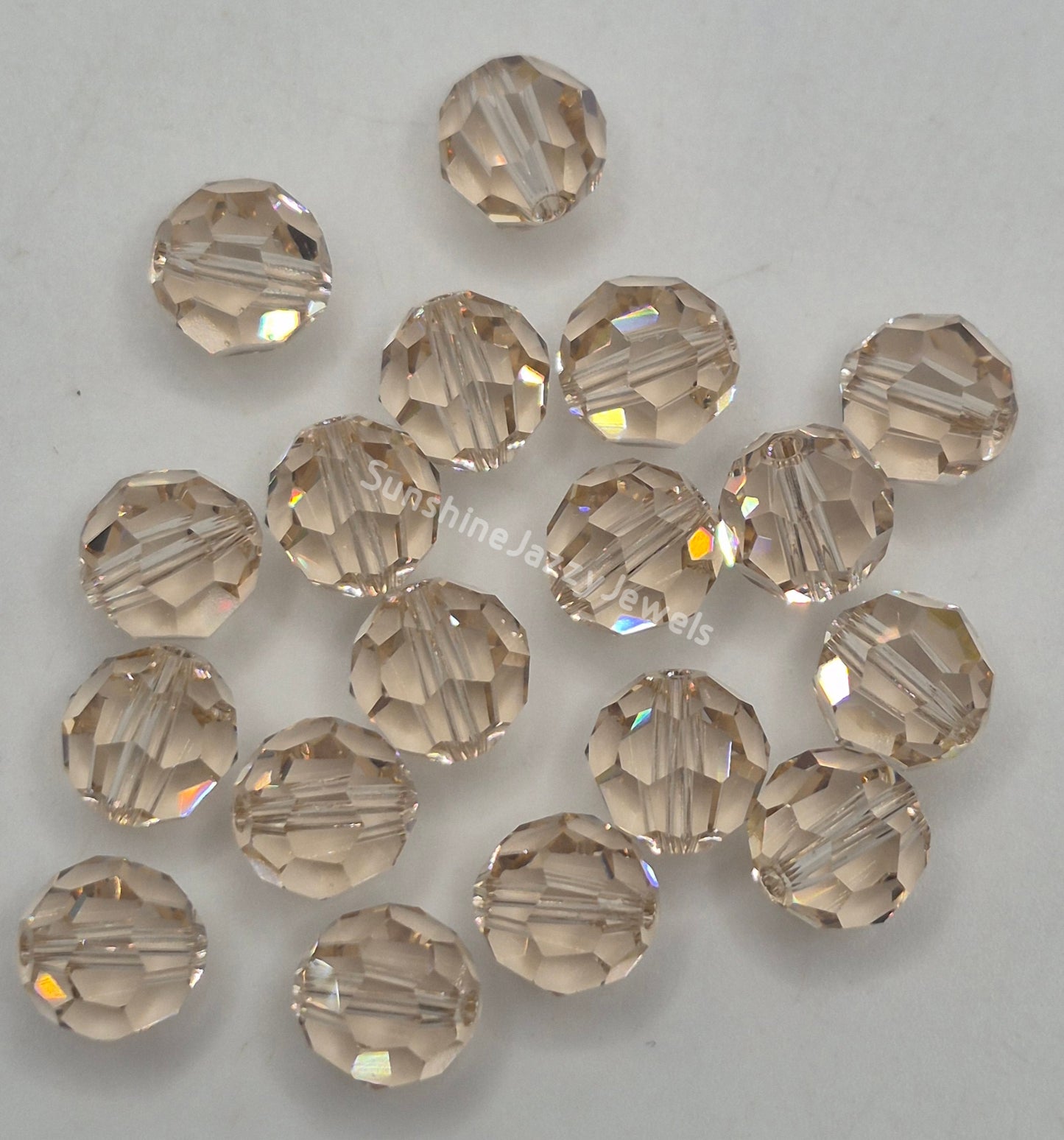 #5000 - Swarovski Crystal 8mm Faceted Round Beads; Classic Colors; 6pc per pack