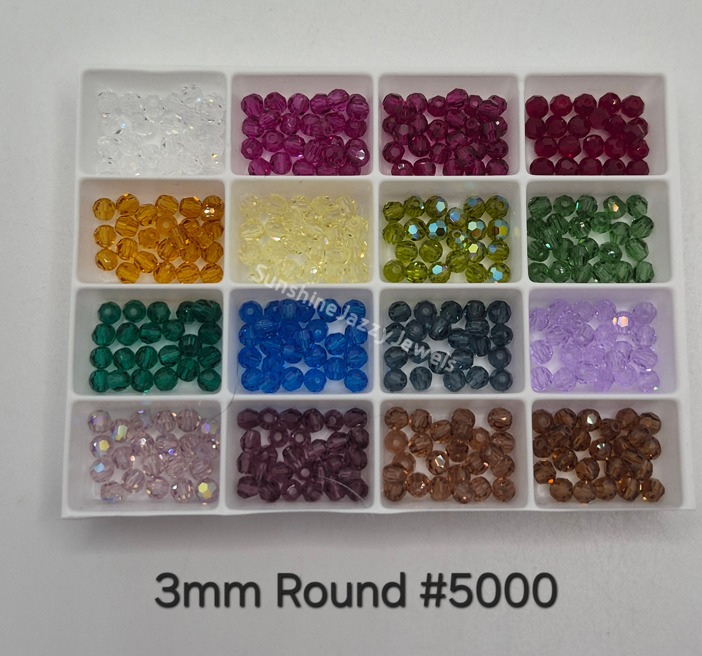 #5000 - Swarovski Crystal 3mm Faceted Round Beads; Many Color Choices; 24pc per pack