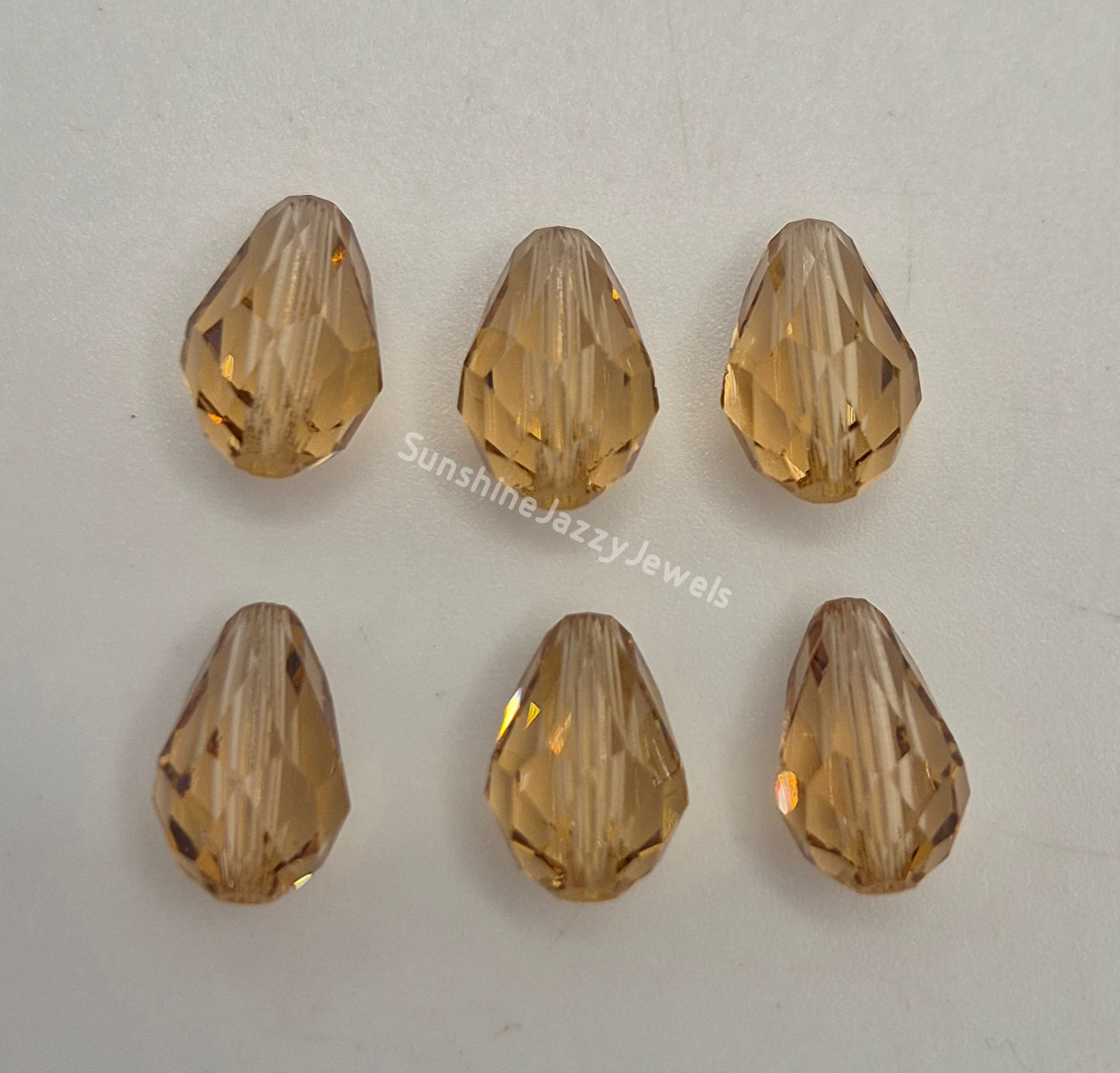 #5500 - Swarovski Crystal 9x6mm Colored Teardrop Beads; 6pc per pack