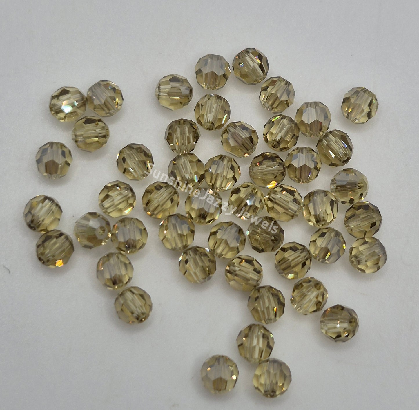 #5000 - Swarovski Crystal 4mm Faceted Round Beads w/ Satin Effect; 24pc per pack