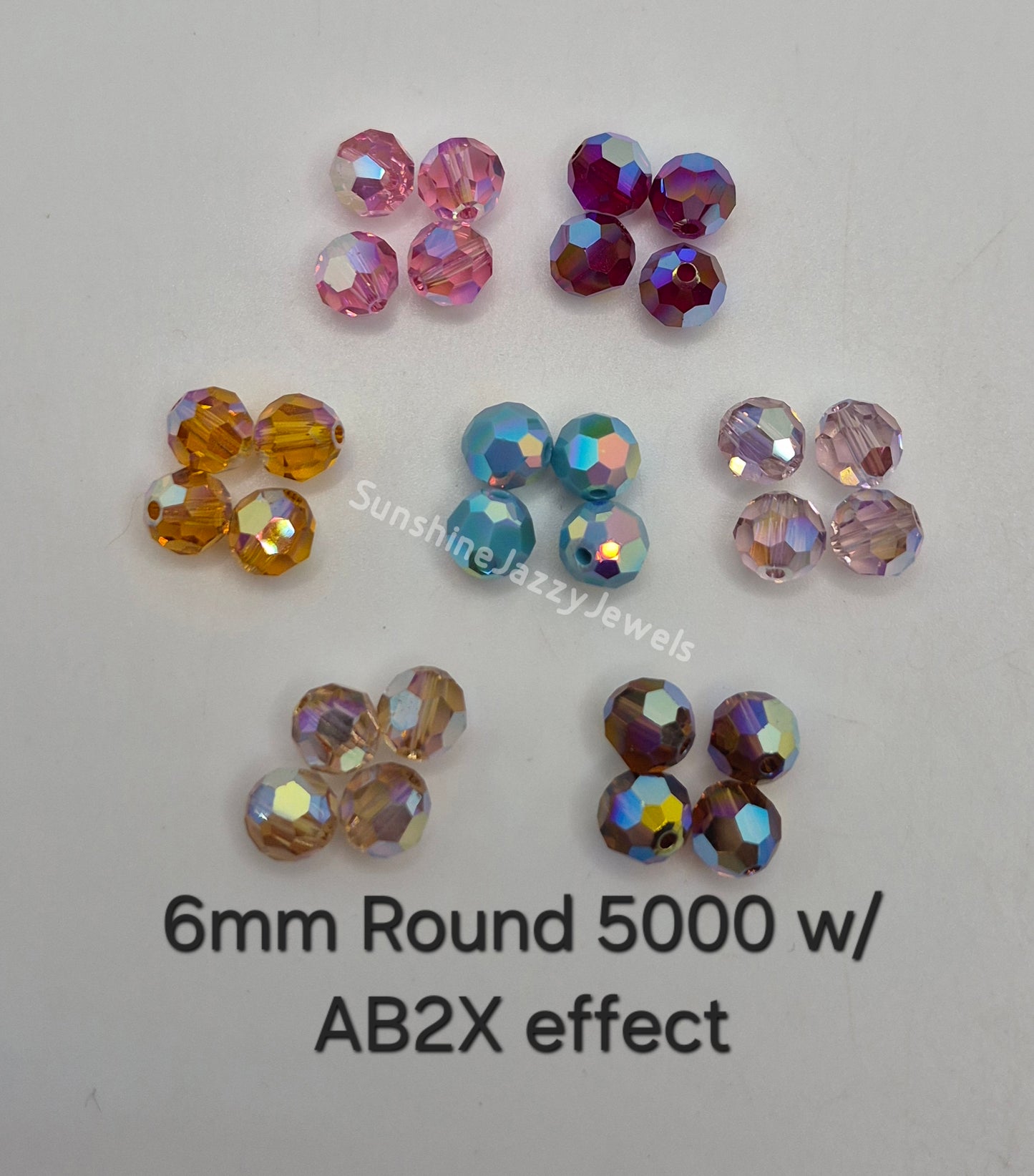 #5000 - Swarovski Crystal 6mm Round Beads w/ AB2X Effect; 12pc per pack
