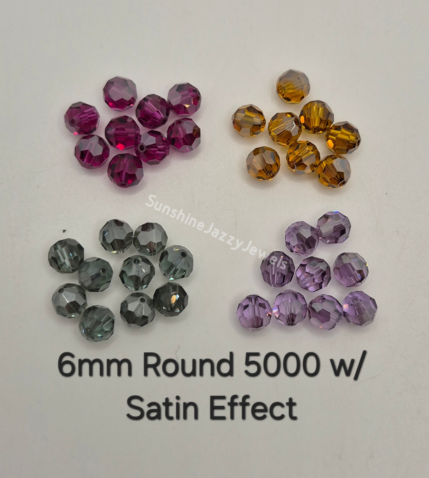 #5000 - Swarovski Crystal 6mm Round Beads w/ Satin Effect; 12pc per pack