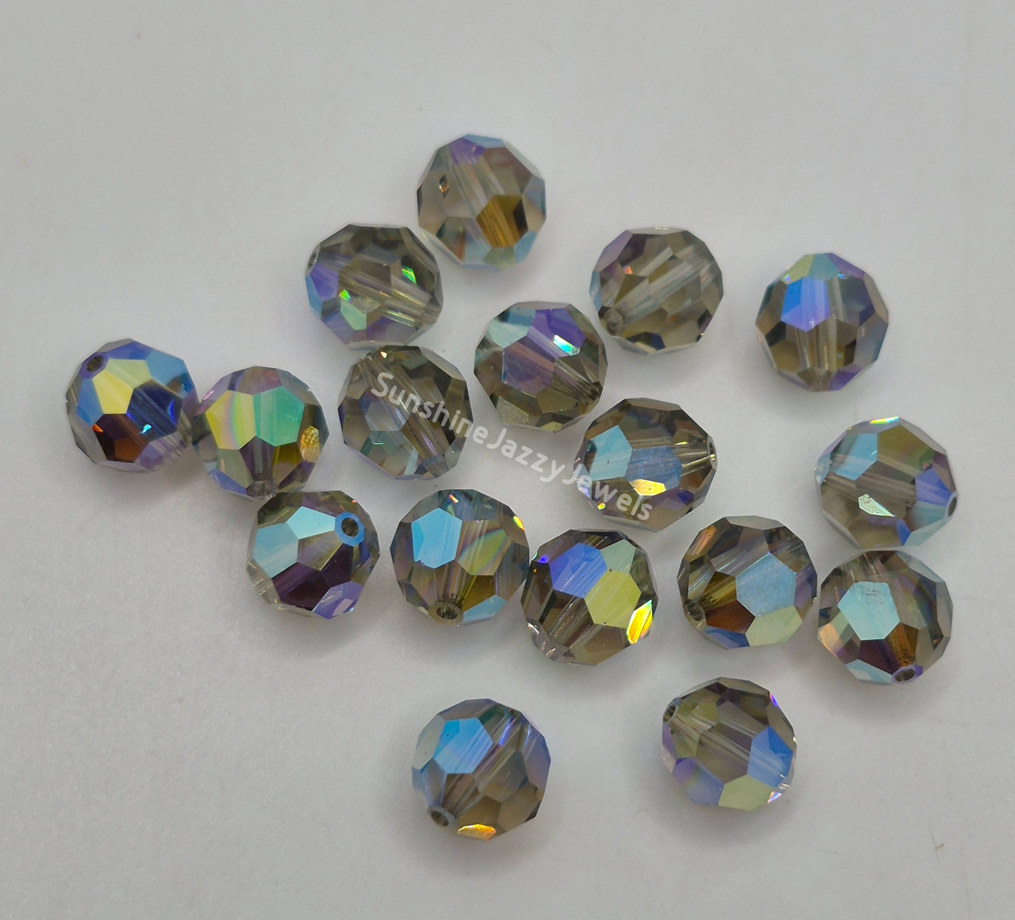 #5000 - Swarovski Crystal 8mm Round Beads w/ AB2X Effect; 6pc per pack
