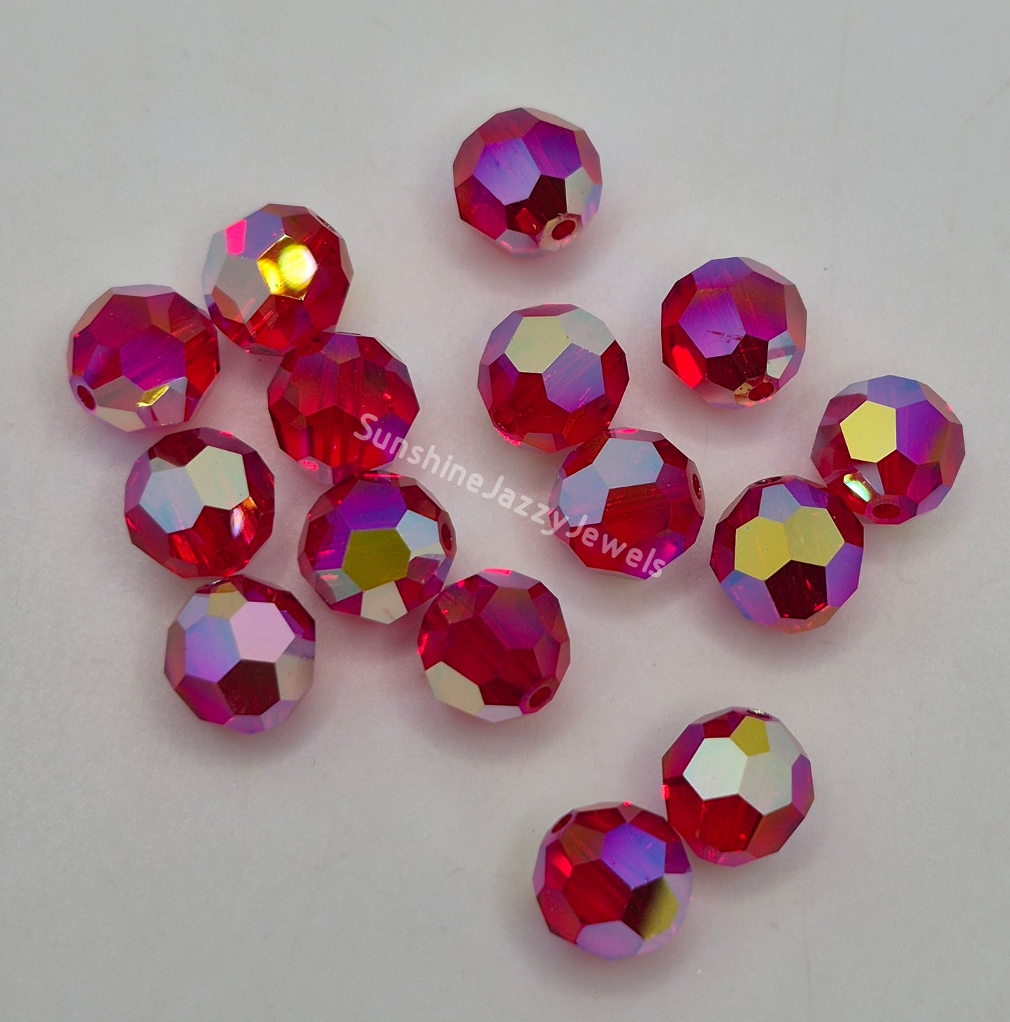 #5000 - Swarovski Crystal 8mm Round Beads w/ AB2X Effect; 6pc per pack