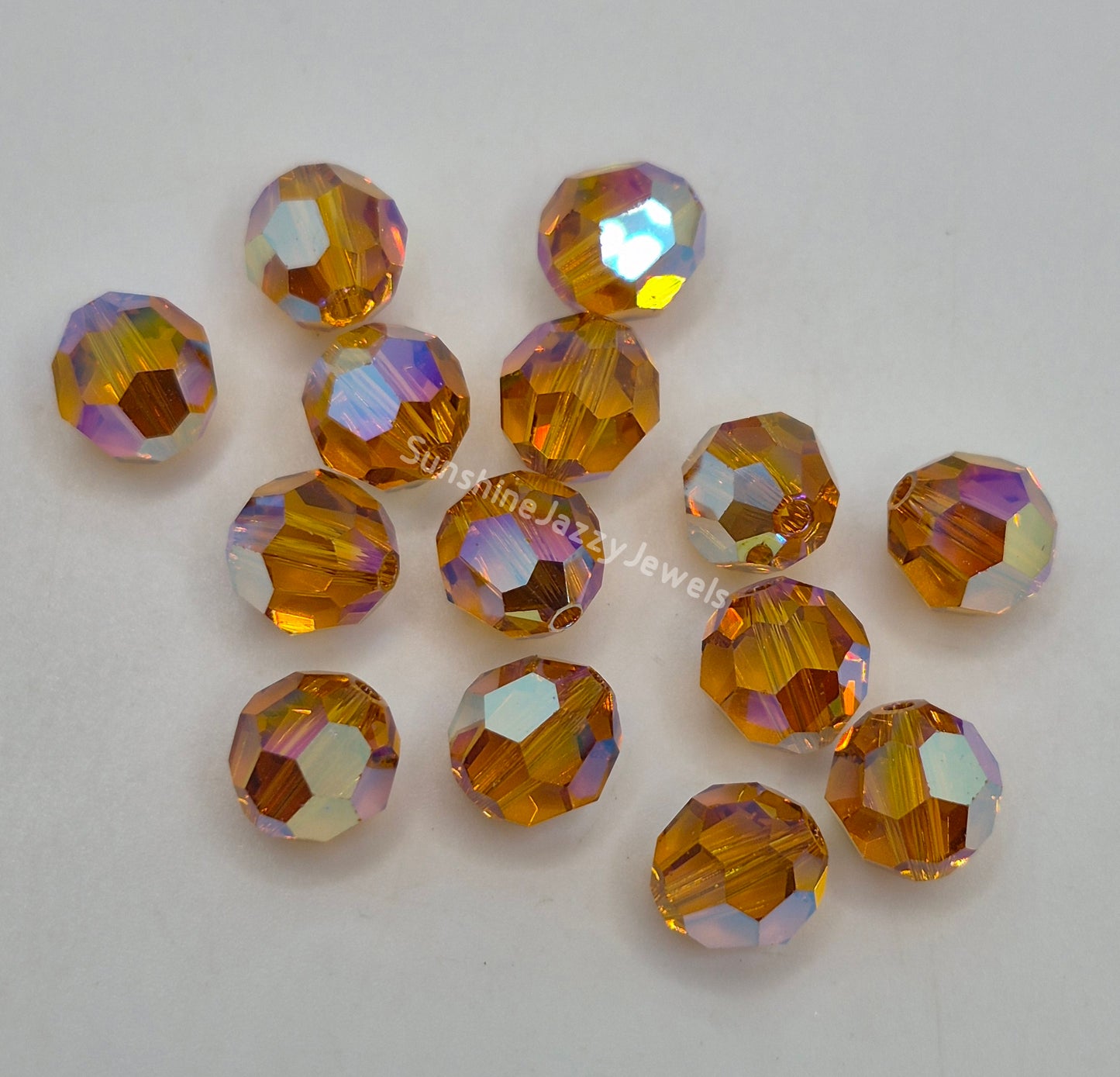 #5000 - Swarovski Crystal 8mm Round Beads w/ AB2X Effect; 6pc per pack