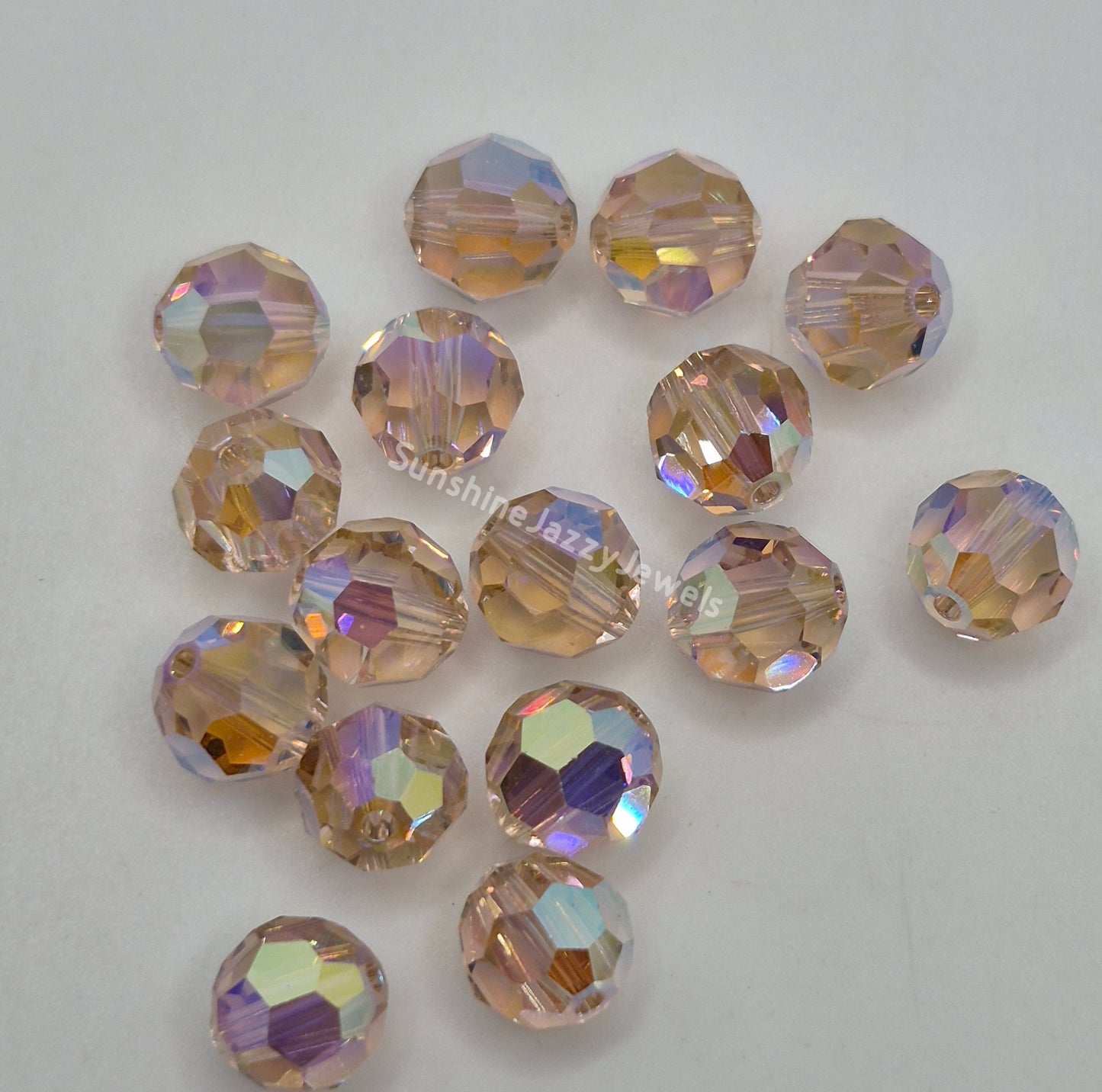 #5000 - Swarovski Crystal 8mm Round Beads w/ AB2X Effect; 6pc per pack