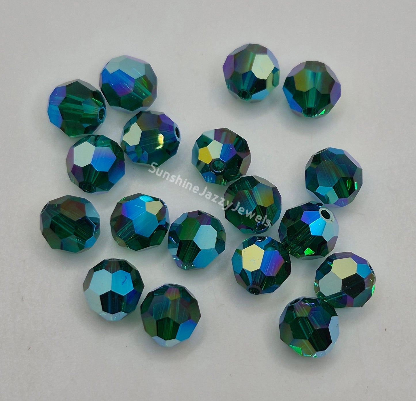 #5000 - Swarovski Crystal 8mm Round Beads w/ AB2X Effect; 6pc per pack