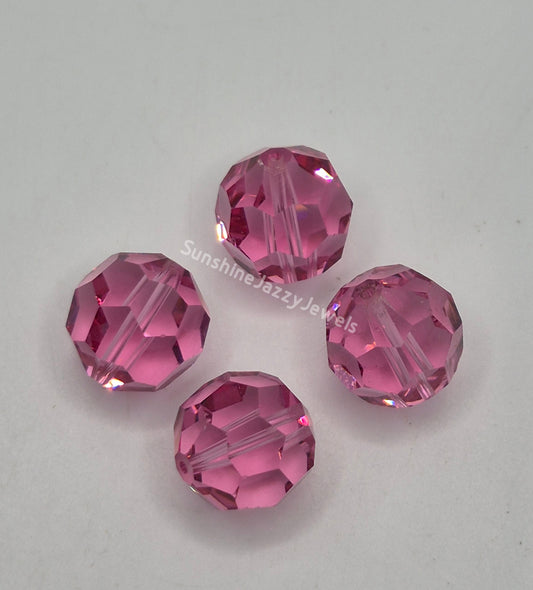 #5000 - 4pc Swarovski Crystal Rose 14mm Round Beads; LAST ONE