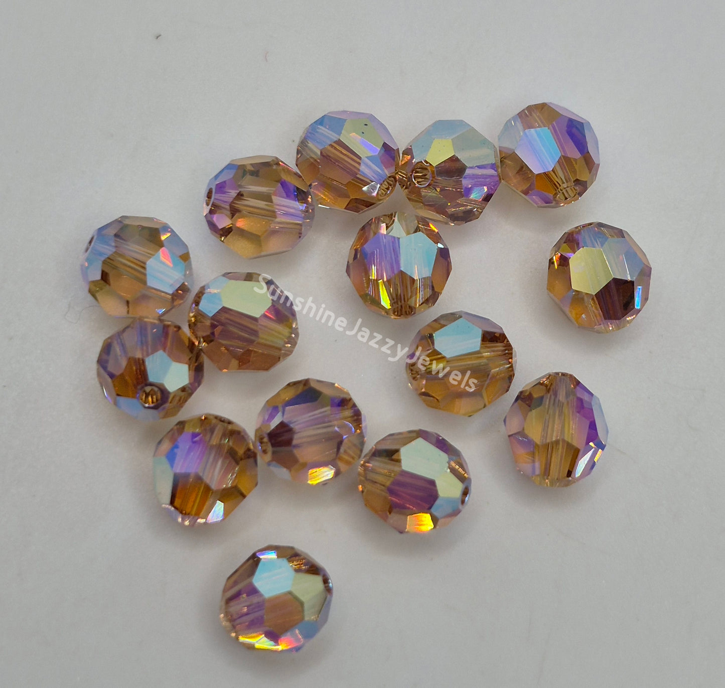 #5000 - Swarovski Crystal 8mm Round Beads w/ AB2X Effect; 6pc per pack