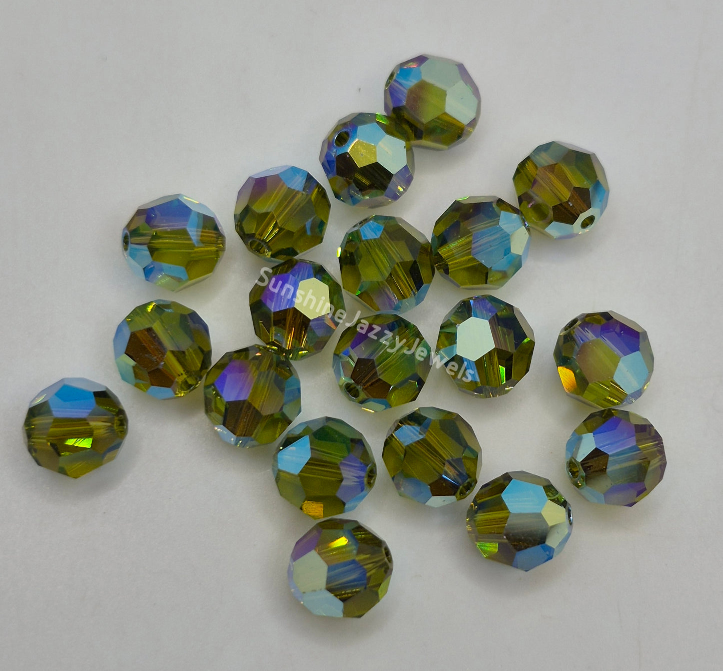 #5000 - Swarovski Crystal 8mm Round Beads w/ AB2X Effect; 6pc per pack