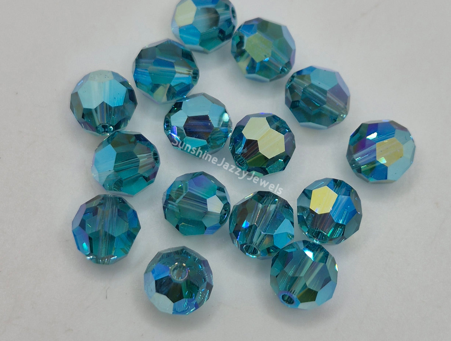 #5000 - Swarovski Crystal 8mm Round Beads w/ AB2X Effect; 6pc per pack